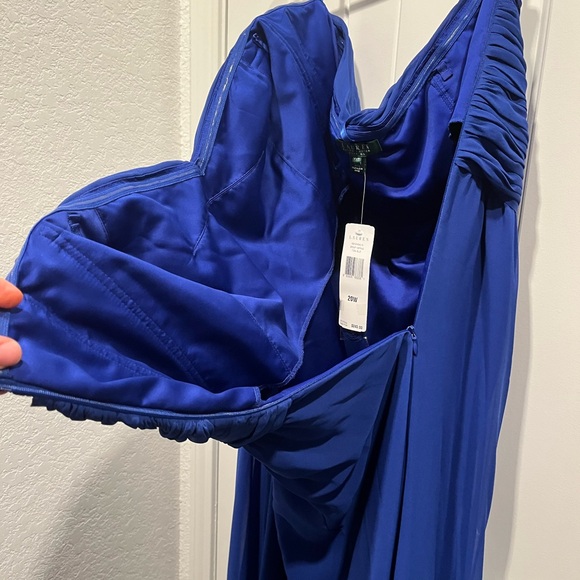NWT Lauren Ralph Lauren Evening Strapless Formal Dress Color Tidal Blue Size 20W - Picture 10 of 15